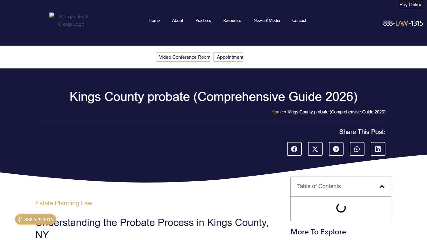 Kings County probate (Comprehensive Guide 2026) Morgan Legal Group PC